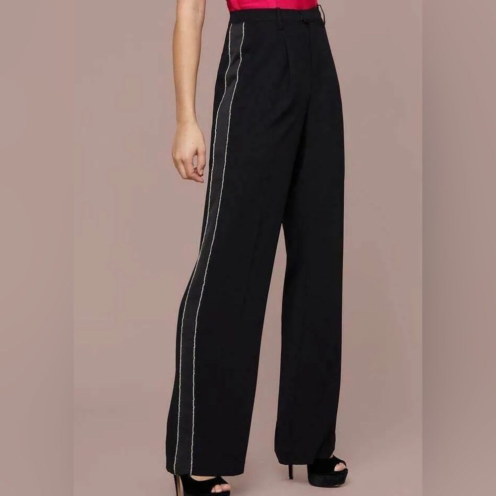 Bebe tuxedo pants with embellished side stripes - S